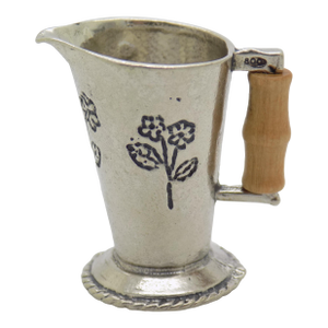 Vintage Italian Handmade Genuine Silver Pitcher Figurine Dollhouse Miniature, Made in Arezzo (Ar, Tuscany, Italy)