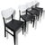 Brown Mid-Century Dining Chairs in White Formica & Black Vinyl, Set of 4 For Sale - Image 8 of 9
