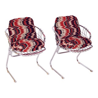 1970s Italian Flynn Dining Chairs Attributed to Gastone Rinaldi - Set of 2 For Sale