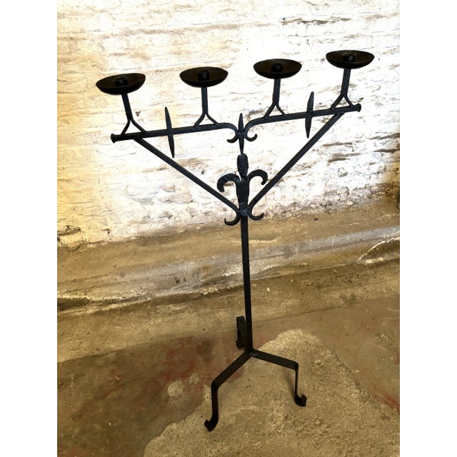 Baroque Vintage Church Candleholder, 1920s For Sale - Image 3 of 10