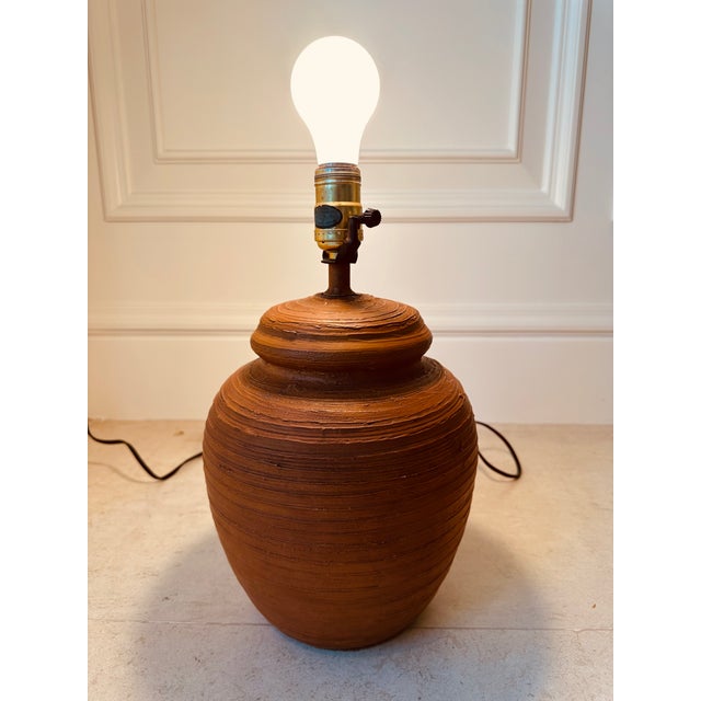 Vintage Rustic Terracotta Table Lamp For Sale - Image 10 of 11