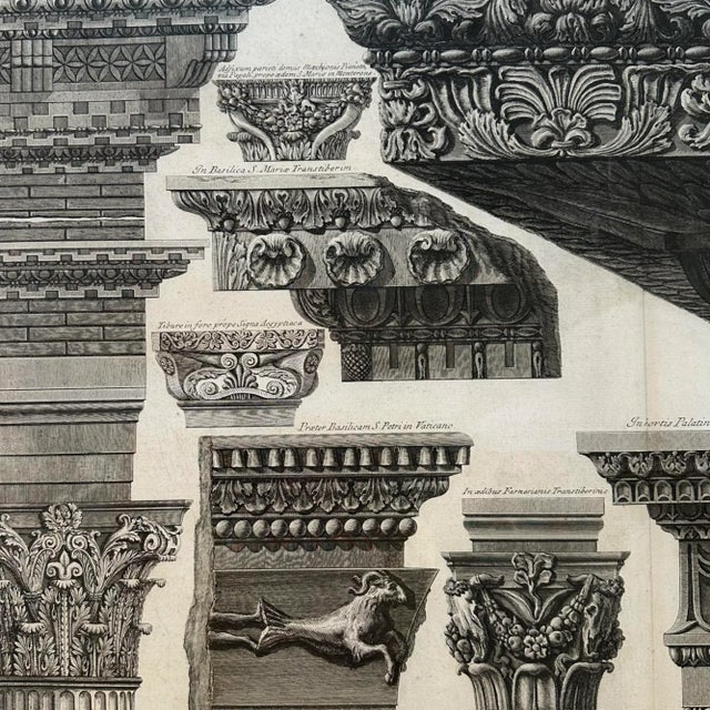 Giovanni (Cavalier) Battista Piranesi Architectural Elements Engraving by Giovanni Battista Piranesi (1720-1778,) Archival Presentation For Sale - Image 4 of 5