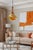 Murano Art Glass Looped Abstract Orange White Pendant Light For Sale - Image 16 of 18