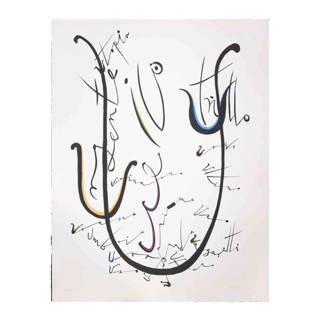 Rafael Alberti, Letter U, Original Lithograph, 1972 For Sale