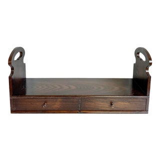 Antique Wooden Book Rack With Drawers For Sale