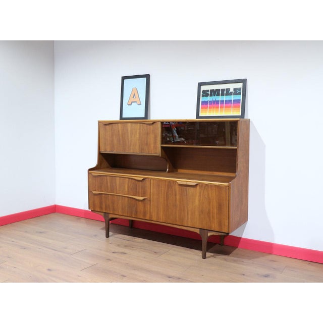 Mid Century Modern Vintage Teak Credenza Buffet Hutch by S Form Danish Style For Sale - Image 4 of 15