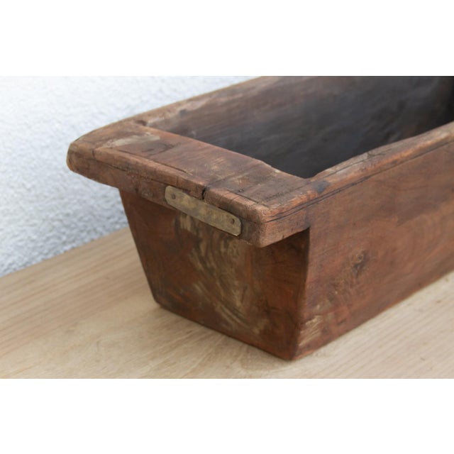 Rustic Farmhouse Handcarved Trough Planter For Sale - Image 4 of 7