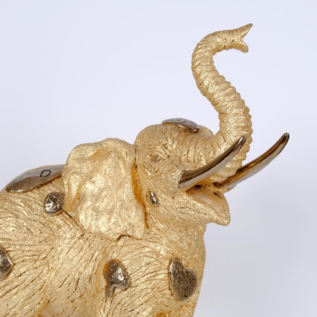 Metal 1994 Jiang Tiefeng "Golden Elephant" Hand Signed Limited Edition 7/225 Cold Painted Bronze Sculpture Excellent For Sale - Image 7 of 10