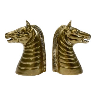 Vintage Brass Zebra Bookends For Sale