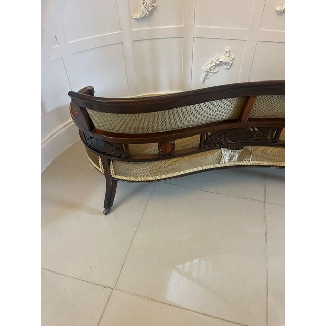 Antique Victorian Rosewood Inlaid Settee, 1880 For Sale - Image 11 of 13