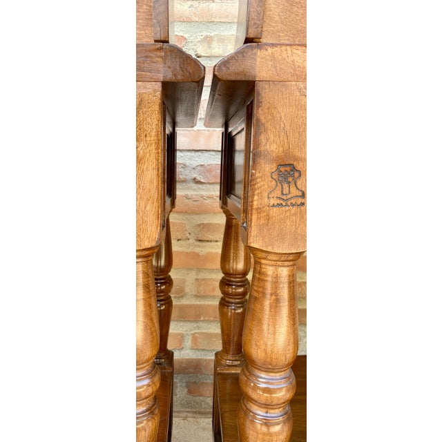 Mid 20th Century Spanish Wood Nightstands, Set of 2 For Sale - Image 13 of 18