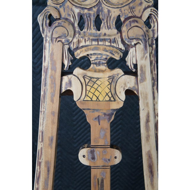 Late 20th Century Baroque Rococo Revival Mahogany Artist Easel Adjustable Art Painting Display 64" For Sale - Image 11 of 11