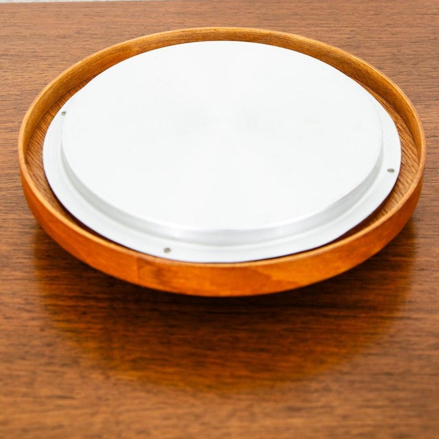 Mid 20th Century Danish Modern Ice Bucket Lidded Teak Rainbow Sweden Liner Round For Sale - Image 9 of 10