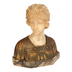Alabaster and Bronze Sculpture by Georges Morin (1874-1950)