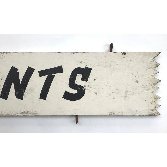 Vintage Black and White Wood Plants Sign For Sale - Image 6 of 6