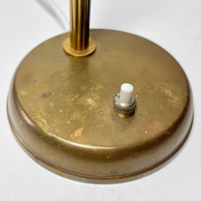 Gold Mid-Century Modern Danish Table Lamp in Brass, 1940s For Sale - Image 8 of 9