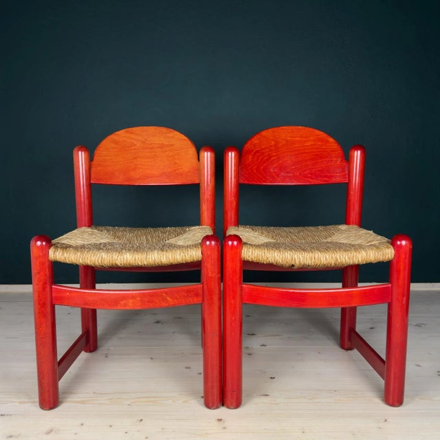Red Padova Chairs from Hank Lowenstein, Italy, 1970s, Set of 2 For Sale - Image 9 of 13