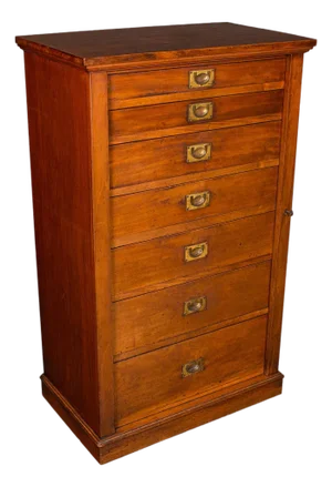 Antique Wellington Chest, English Walnut Specimen Collector's Drawers, Victorian