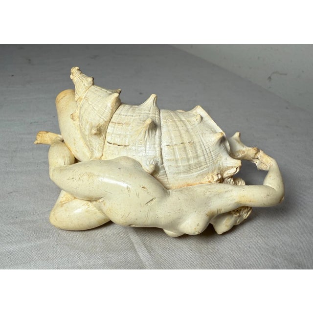 19th Century Antique 19th Century Carved Meerschaum Sterling Venus Lady Shell Smoking Pipe For Sale - Image 5 of 13