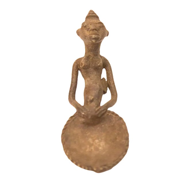 Vintage Ashanti Gold Weight Spoon Bronze Gold Weight For Sale