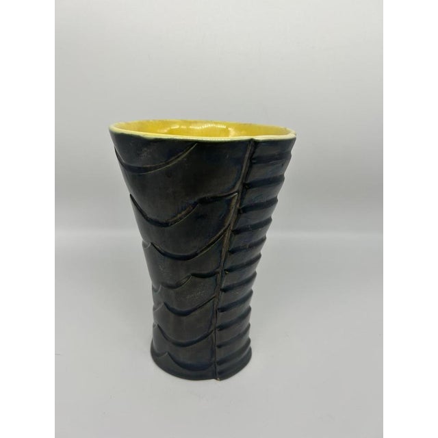 1960s Yellow and Black Vase, 1950s For Sale - Image 5 of 11