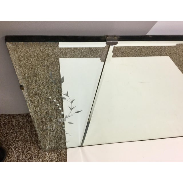 Large MidCentury Etched & Beveled Mirror Chairish