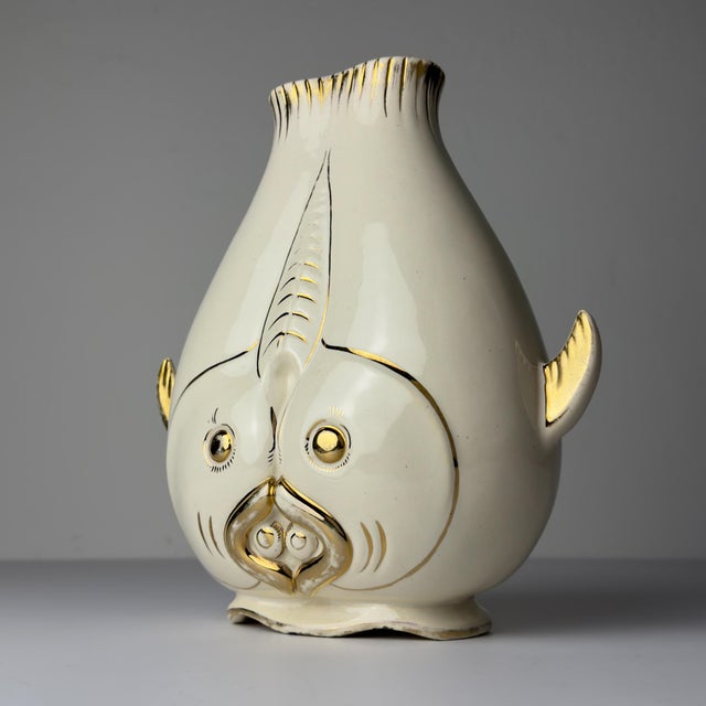 1950s Vintage Ceramic Fish-Shaped Vase, Italy, 1950s For Sale - Image 5 of 18