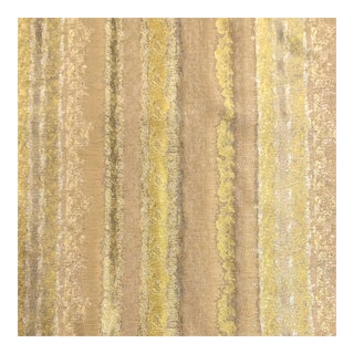 Scalamandre Metallic Lemon Meringue Abstract Striped Fabric- 7.25 Yards For Sale
