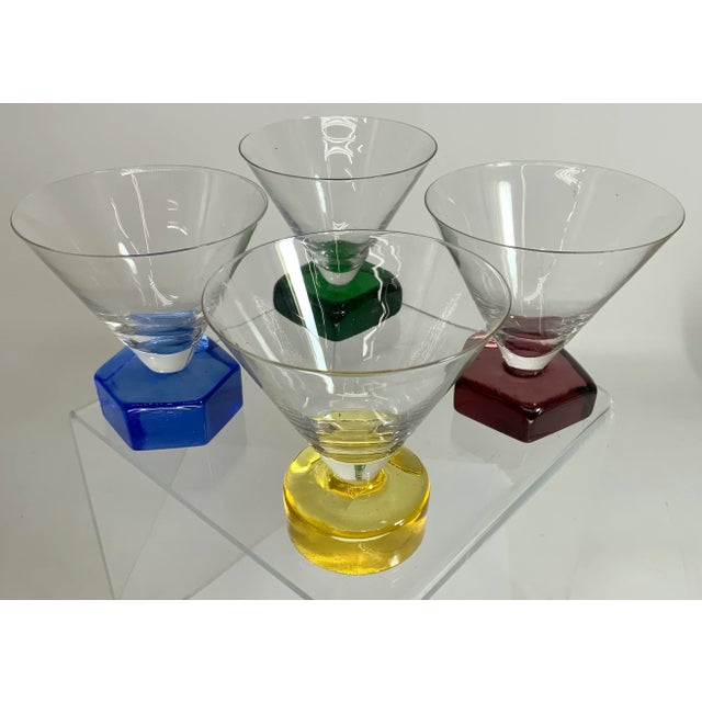 Set of 4 Modernist Style Martini Glasses For Sale - Image 4 of 11
