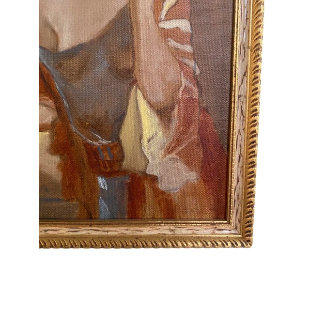 Contemporary Oil on Canvas Painting of a Art Deco Woman in Sheer Clothing For Sale In Philadelphia - Image 6 of 7