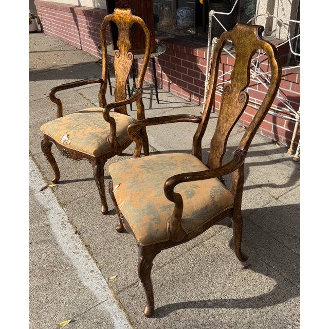 Karges Furniture Karges Tortoiseshell Arm Chairs a Pair For Sale - Image 4 of 7