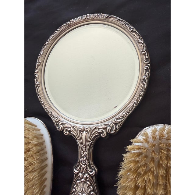 Vintage Gorham Silver Vanity Set Monogrammed For Sale - Image 12 of 12