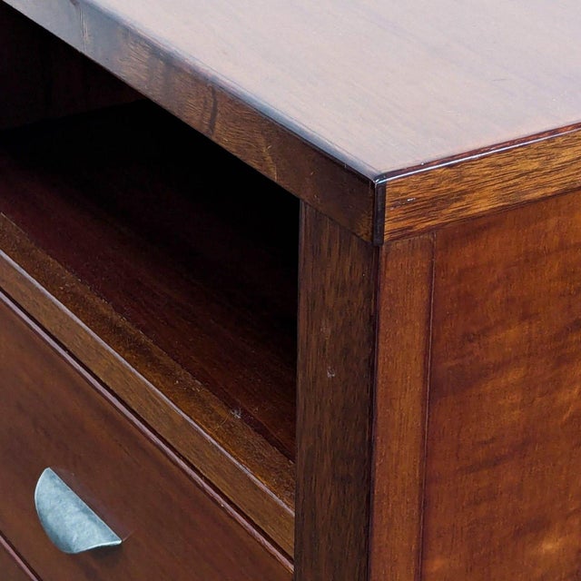 Brown Ligna Furniture Two Drawer Nightstand With Open Shelf For Sale - Image 8 of 10