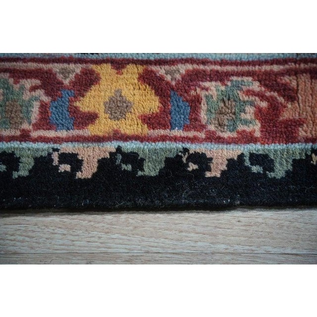 Indian 8x10 Black Hand-Knotted Wool Mythical Beasts Garden Traditional Carpet Rug For Sale - Image 3 of 8