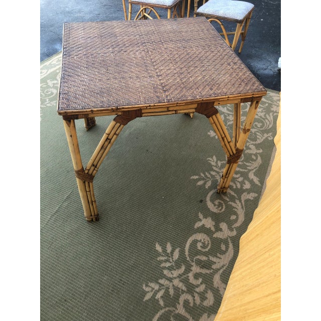 Bamboo Dining Table and Four Chairs 1930’s Hand Made - Set of 5 For Sale In West Palm - Image 6 of 13