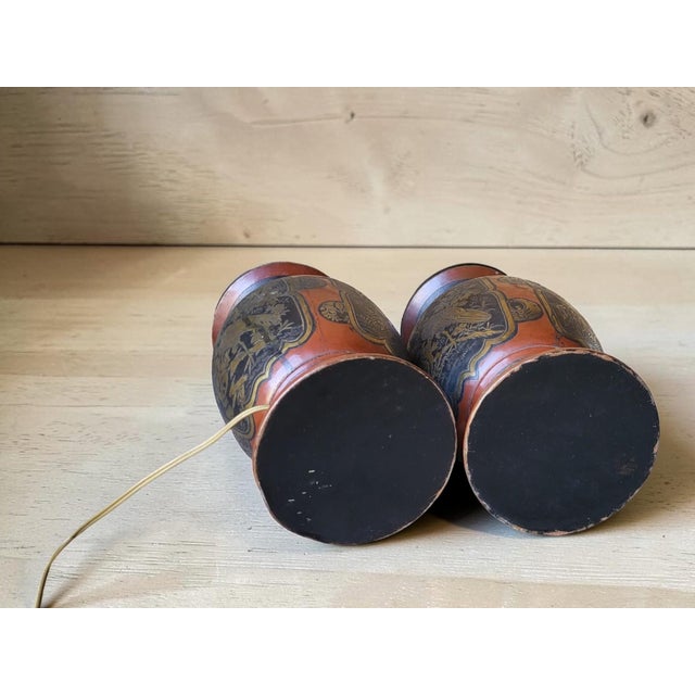 Brown Japanese Meiji Era Lamps, Late 19th Century, Set of 2 For Sale - Image 8 of 14