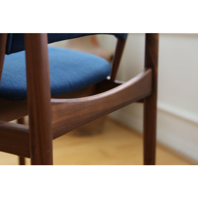 Mid Century Modern Teak Dining Chairs in Navy Blue Set of 8 Chairish