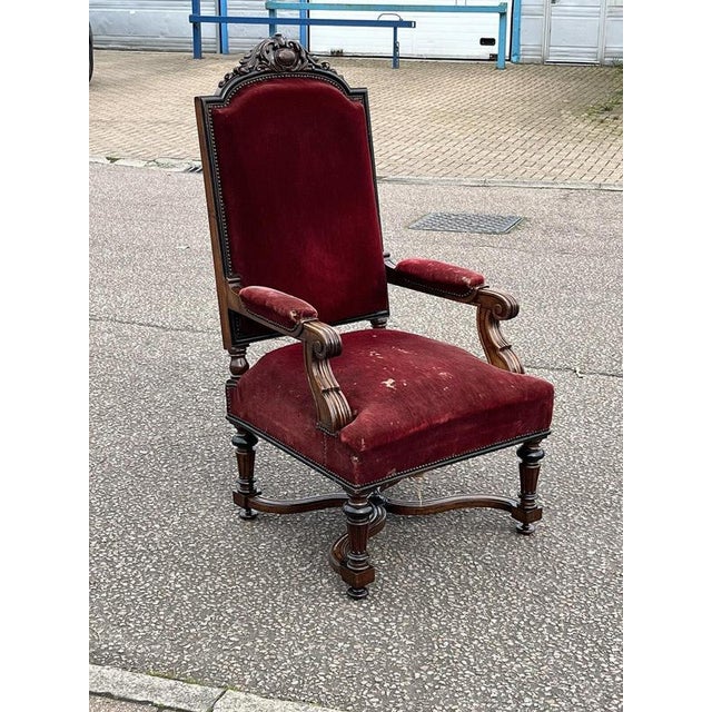 Victorian Walnut Country House Armchair For Sale - Image 11 of 11