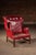 Mid 20th Century Vintage Leather Wingback Armchair in Red For Sale - Image 5 of 8