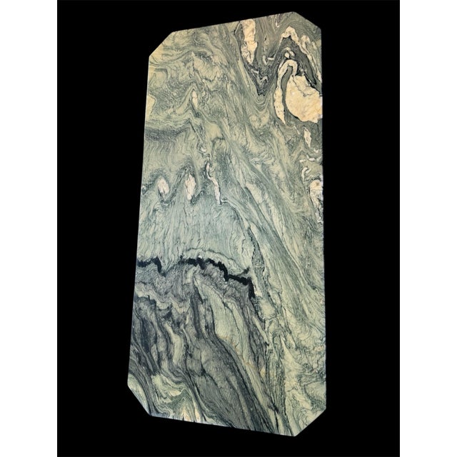 Stone Vintage Brass Stone Top Coffee Table Regency Figural Bagues Attb For Sale - Image 7 of 12