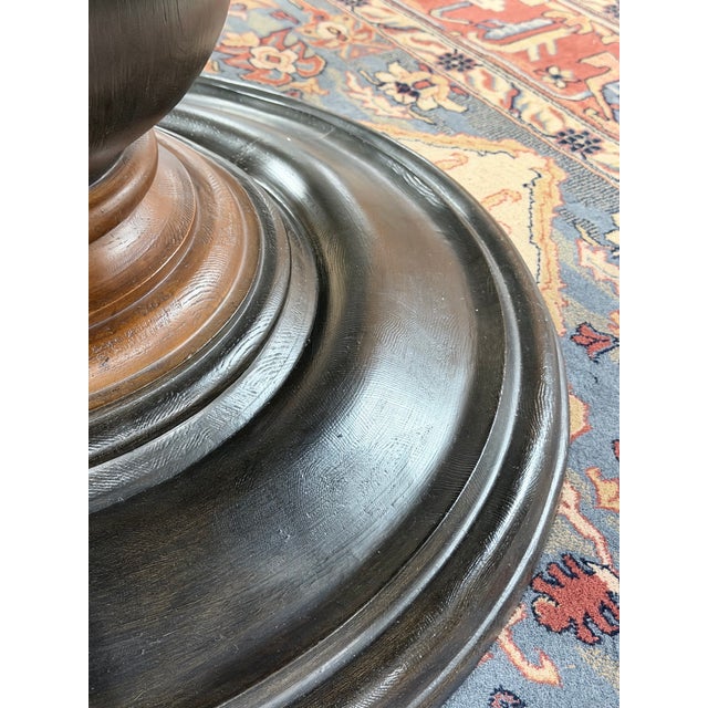 Hekman Round Pedestal Dining Table in Walnut Finish For Sale In New York - Image 6 of 7