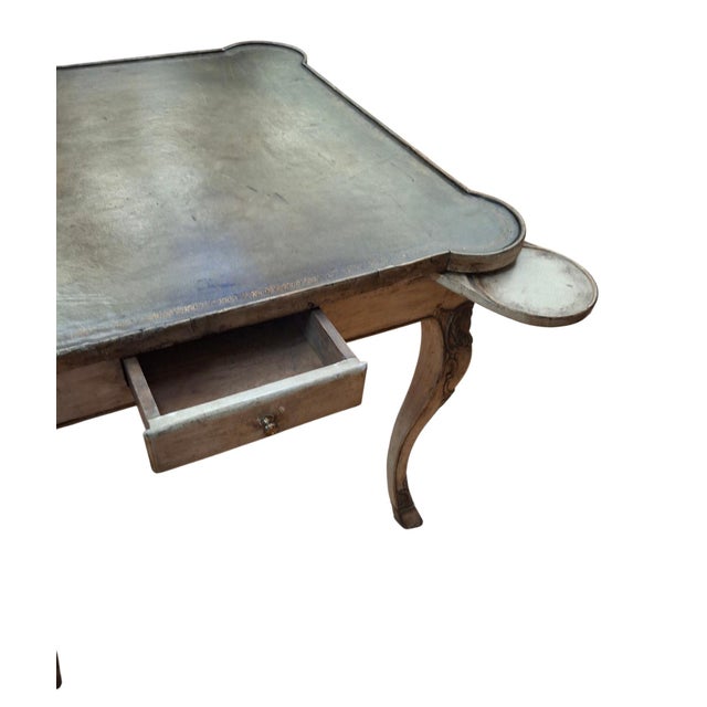 Wood Early 20th Century Carved French Games Table With Leather Top For Sale - Image 7 of 12