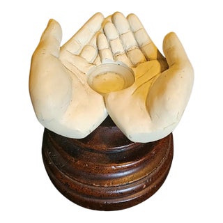 Late 20th Century Vitruvian Hands Votive Candle Holder / Candlestand For Sale