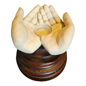Late 20th Century Vitruvian Hands Votive Candle Holder / Candlestand