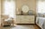 Modern 1970s Off White / Cream 10 Drawer Bassett Dresser With Champagne Gold Hardware. For Sale - Image 3 of 14