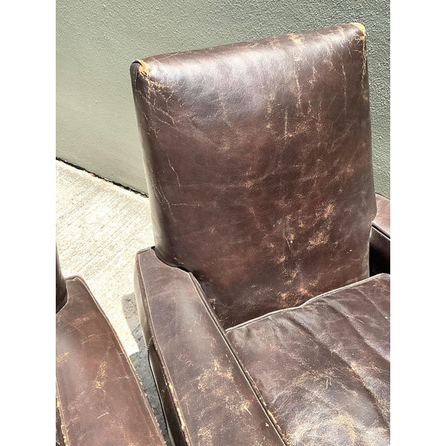 Vintage Old Hickory Distressed Leather Armchairs - Pair For Sale - Image 11 of 18
