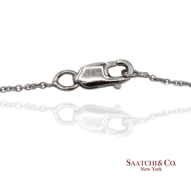 18k(750) White Gold Natural Diamond Square Shape Pendant Necklace With Chain For Sale - Image 12 of 12