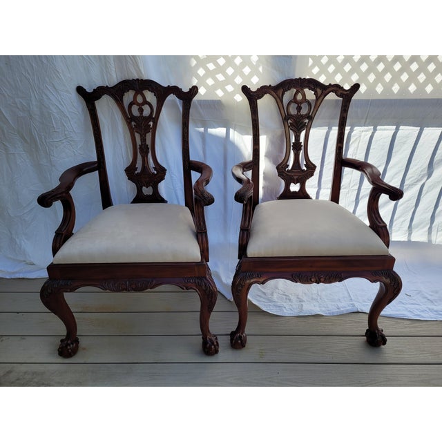 Maitland - Smith Set of 10 Maitland Smith Mahogany Dining Room Chairs For Sale - Image 4 of 12