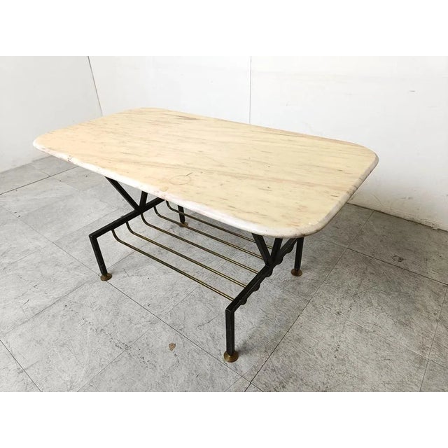 Mid-Century Modern Vintage Italian Marble Coffee Table, 1950s For Sale - Image 3 of 10