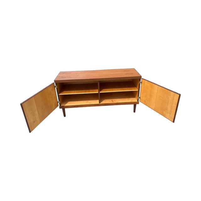 Wood Vintage Mid Century Danish Modern Hans Olsen Teak Credenza Denmark Restored 1960s For Sale - Image 7 of 12